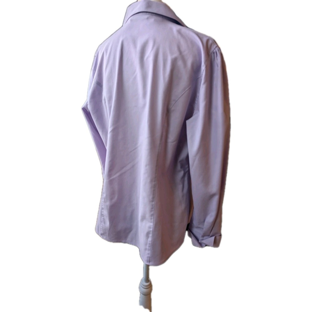 Cutter And Buck Women's Shirt Size XL Button Up Lavender Corvette Museum Logos - Picture 5 of 7